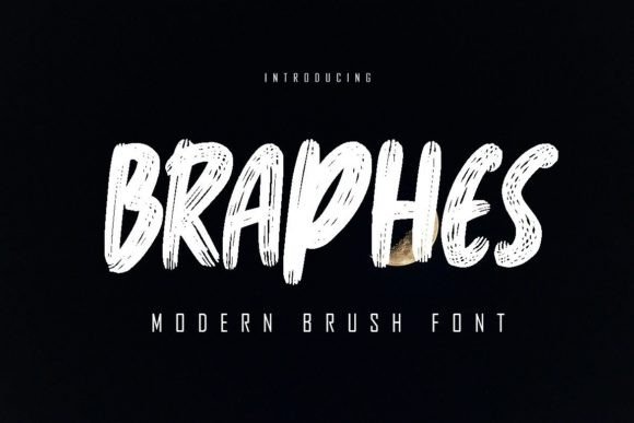 Braphes: A Textured Brush Display Font for Bold Branding