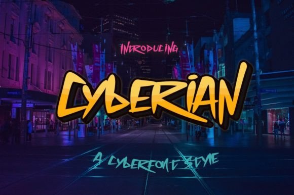 Cyberian: A Bold Display Font for Modern Crafts